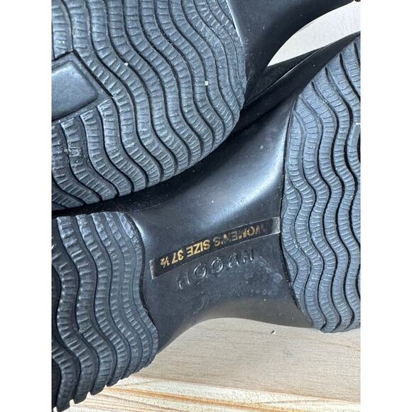 Hogan Suede Wedge Black Boots 37.5 Designer Leather Sherpa Lined Ski Snow Luxury - Picture 10 of 11